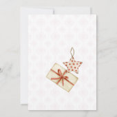 ナチュラルでアンティークなベビーおもちゃと服のベビーシャワー 招待状 (裏面)