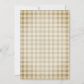 ナチュラルでユーモアのある感謝祭ディナー・ターキー・チェック柄 招待状 (裏面)