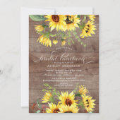 ナチュラルで明るい黄色のひまわり ブライダルランチョン 招待状 (正面)