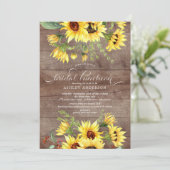 ナチュラルで明るい黄色のひまわり ブライダルランチョン 招待状 (スタンド正面)