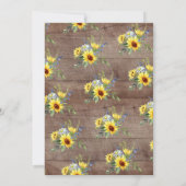 ナチュラルで明るい黄色のひまわり ブライダルランチョン 招待状 (裏面)