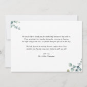 ナチュラルなひまわりとカボチャの秋の結婚式 サンキューカード (裏面)