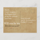 ナチュラルなひまわりとギンガムの花嫁の招待状 インビテーションポストカード (裏面)