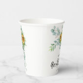 ナチュラルなひまわりとユーカリのグリーンウェディングシャワー 紙コップ (右)