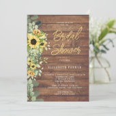 ナチュラルなひまわりとユーカリの木のウェディングシャワー 招待状 (スタンド正面)