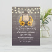 ナチュラルなひまわりとランタン ヴィンテージ ミュージック ウェディング 招待状 (スタンド正面)