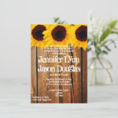 ナチュラルなひまわりと古材の結婚式招待状 招待状 (スタンド正面)