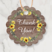 ナチュラルなひまわりのブライダルシャワーフェイバーのギフトタグ フェイバータグ (正面)