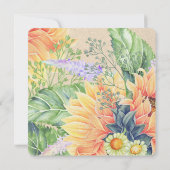 ナチュラルなひまわりのブライダルシャワー招待状 招待状 (裏面)