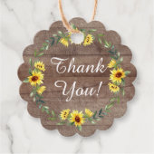 ナチュラルなひまわりのブライダルシャワー ギフトタグ フェイバータグ (正面)