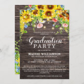 ナチュラルなひまわりのライト 写真  バーチャル卒業式 招待状 (正面/裏面)