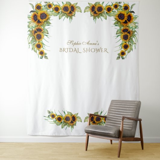 ナチュラルなひまわりの花嫁のシャワー写真撮影ブース タペストリー (インサイチュ)