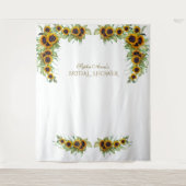 ナチュラルなひまわりの花嫁のシャワー写真撮影ブース タペストリー (正面)
