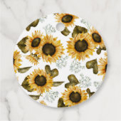 ナチュラルなひまわりの ブライダルシャワープレゼントタグ フェイバータグ (裏面)