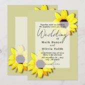 ナチュラルなひまわりウェディング招待状 招待状 (正面/裏面)