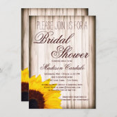 ナチュラルなひまわりウッドの結婚前お披露目招待状 招待状 (正面/裏面)