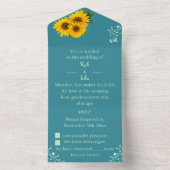 ナチュラルなひまわりオーダーメイド結婚式 オールインワン招待状 (内側)