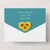 ナチュラルなひまわりオーダーメイド結婚式 オールインワン招待状 (裏面)