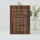 ナチュラルなひまわりカレンダー結婚式 Save The Date セーブザデート (スタンド正面)