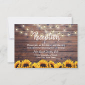 ナチュラルなひまわりストリングライト ウェディング レセプション 招待状 (正面)