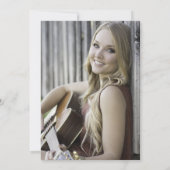 ナチュラルなひまわりストリングライト 卒業パーティー 招待状 (裏面)