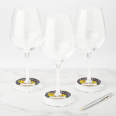 ナチュラルなひまわりバスケット ブライダルシャワー ワイングラスタグ (セット)