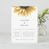 ナチュラルなひまわりフラワーのウェディング招待状 案内状 (スタンド正面)