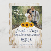 ナチュラルなひまわりレースと麻の結婚式カード 招待状 (正面/裏面)
