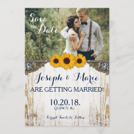 ナチュラルなひまわりレースと麻の結婚式カード 招待状