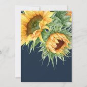 ナチュラルなひまわり水彩筆記体スタイルの結婚前お披露目パーティー 招待状 (裏面)