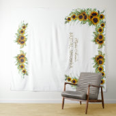 ナチュラルなひまわり ウェディングシャワー フォトブース タペストリー (インサイチュ(横))