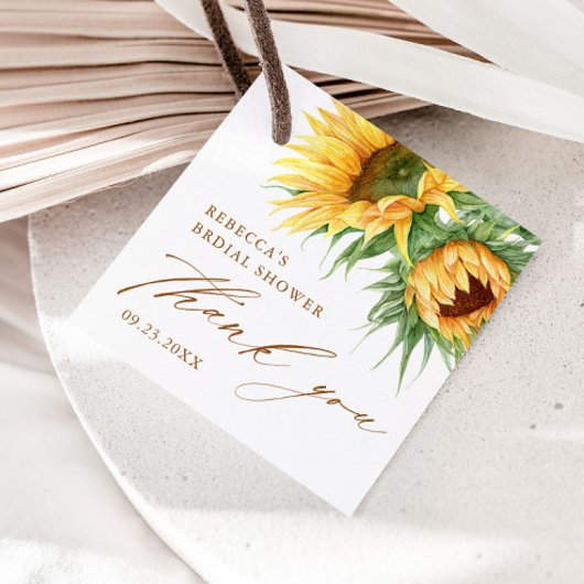 ナチュラルなひまわり ウェディングシャワー 感謝祭りのお礼の品 フェイバータグ