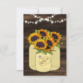 ナチュラルなひまわり ウッドライト ウェディング 挿入カード 招待状 (裏面)
