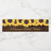 ナチュラルなひまわり ウッド ブライダルシャワー ペットボトルラベル (シングルラベル)