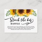 ナチュラルなひまわり ストック・ザ・バー  ブライズシャワー エンクロージャーカード (正面)