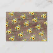 ナチュラルなひまわり ブライダルシャワーディスプレイ シャワー エンクロージャーカード (裏面)