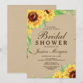 ナチュラルなひまわり ブライダルシャワー 招待状 (正面/裏面)