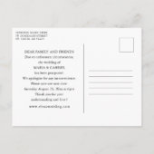 ナチュラルなひまわり 田舎の結婚式 新しい日程を保存 インビテーションポストカード (裏面)