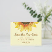 ナチュラルなひまわり 田舎の結婚式 新しい日程を保存 インビテーションポストカード (スタンド正面)