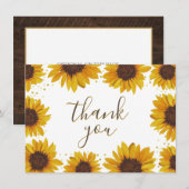 ナチュラルなひまわり 秋のブライダルシャワー 感謝 (正面/裏面)