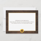 ナチュラルなひまわり 秋のブライダルシャワー 感謝 (裏面)