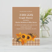 ナチュラルなひまわり BBQ カップルシャワー 招待状 (スタンド正面)