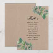ナチュラルなウェディング席次表。水彩植物イラスト 招待状 (正面/裏面)