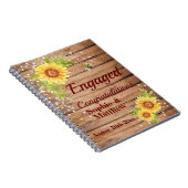 ナチュラルなエンゲージメントのお祝い　ひまわりゲストブック ノートブック (右側)
