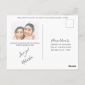 ナチュラルなカリグラフィー写真 ブライズメイドへの提案 ポストカード (裏面)