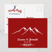 ナチュラルなカントリー山鹿ウェディング出欠確認 インビテーションポストカード (正面/裏面)