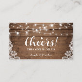 ナチュラルなカントリー風のランタン付きドリンクチケット エンクロージャーカード (正面)