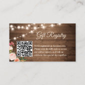 ナチュラルなカントリー フラワー QR コード ギフト レジストリー エンクロージャーカード (正面)