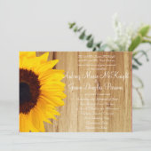 ナチュラルなカントリー sunflower 木製 ウェディング 招待状 (スタンド正面)