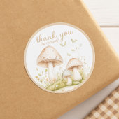 ナチュラルなキノコの感謝を表すステッカー ラベル
